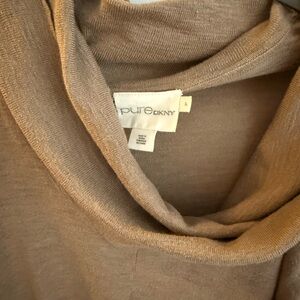 Pure DKNY Tan Cowl Neck Top